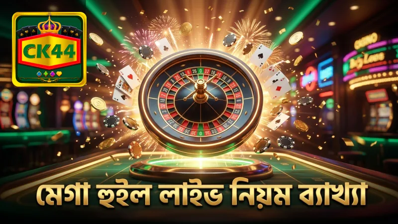 মেগা হুইল লাইভের মূল নিয়ম ও খেলার সহজ পদ্ধতি ব্যাখ্যা করে।